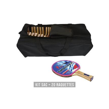 LOT DE 20 RAQUETTES DE TENNIS DE TABLE SHOOTER AVEC SON SAC Sporti