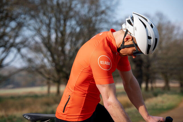 Maglia da ciclismo essenziale da uomo a maniche corte - Arancione 4/5