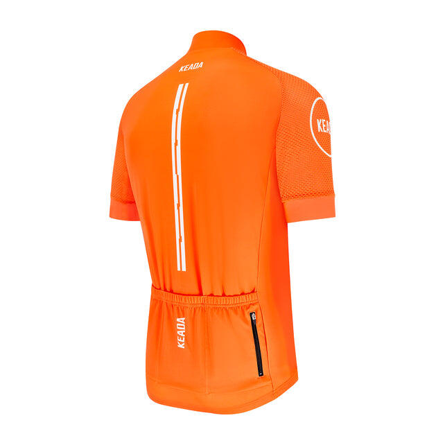 Maglia da ciclismo essenziale da uomo a maniche corte - Arancione 3/5