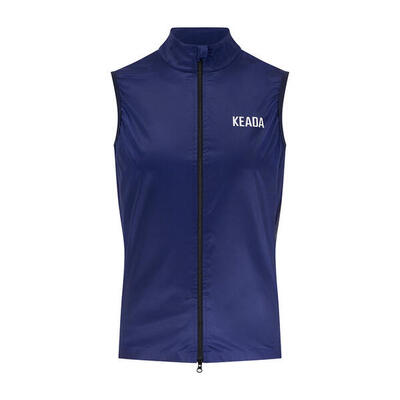 Gilet da ciclismo donna Keada Blu Navy slim antivento traspirante