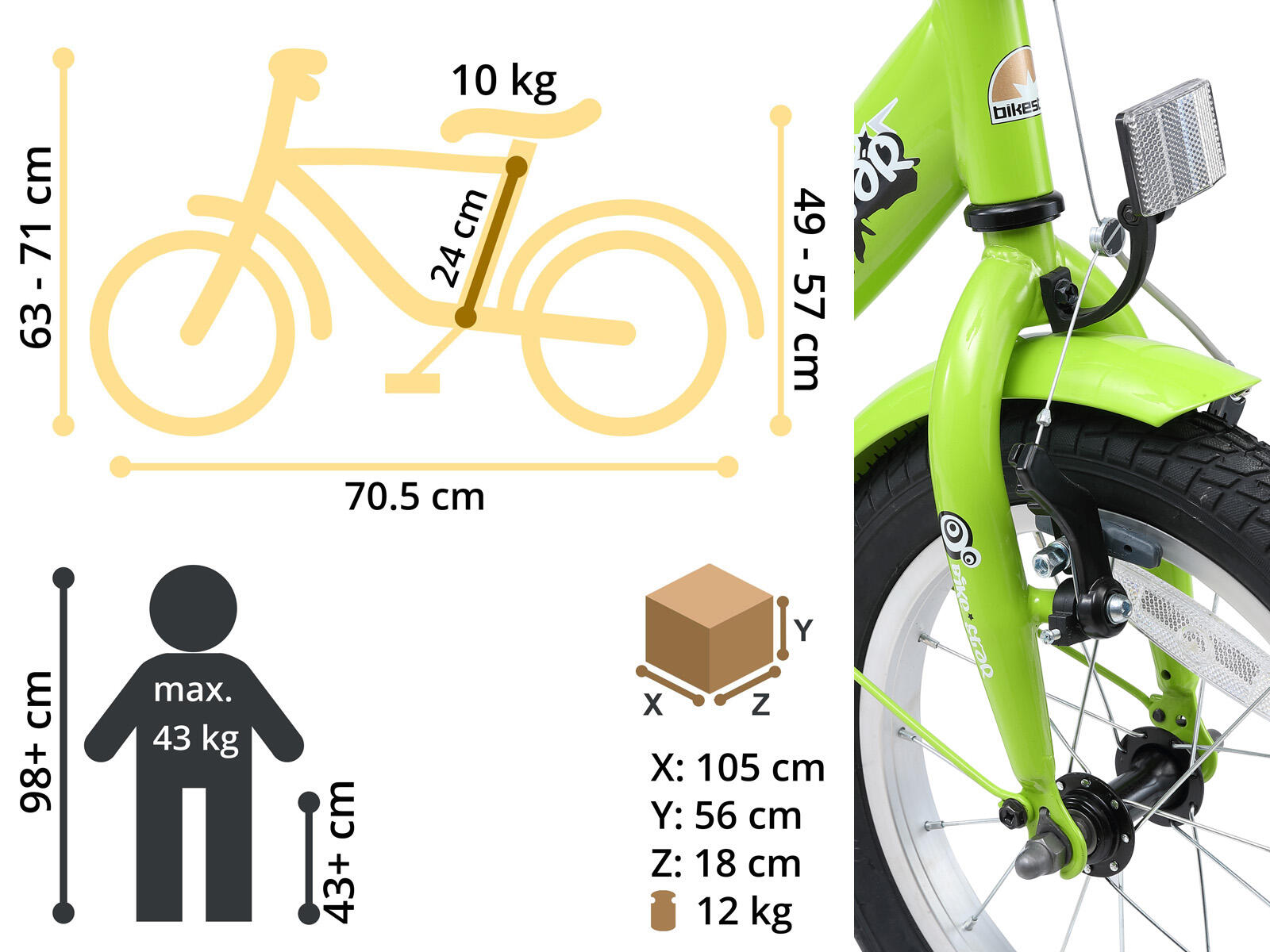 Vélo enfant 14 pouces à partir de 3 - 5 ans, VTC Classic 5/5