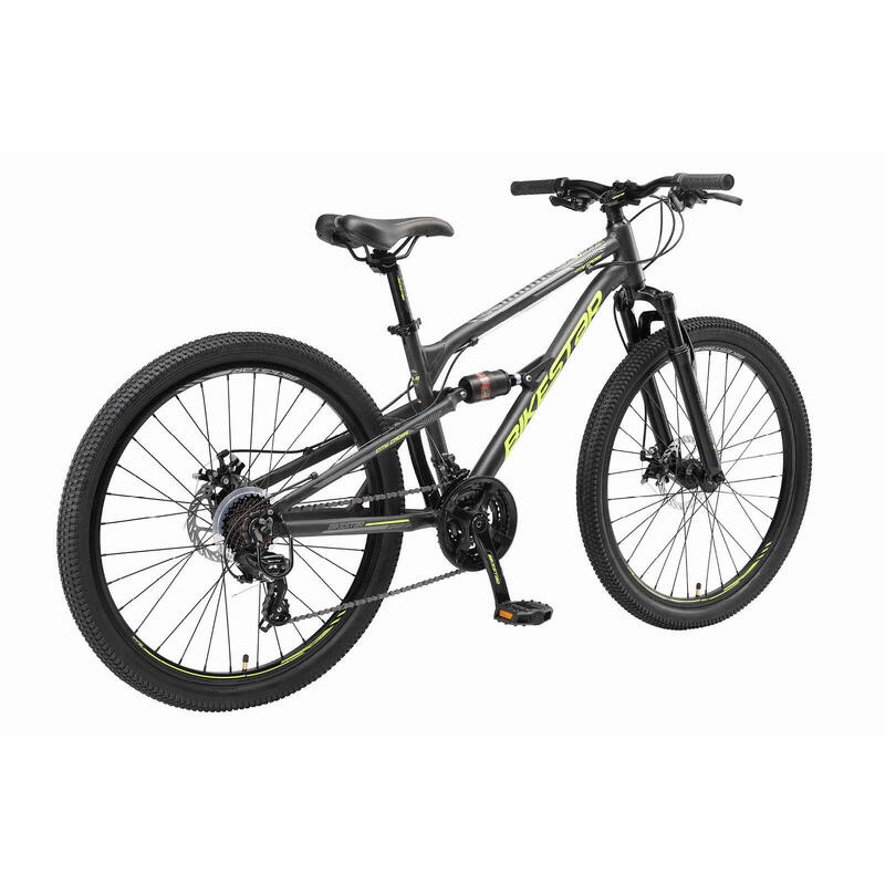 Bikestar Fully MTB Alu 27.5 Inch 21 Speed Zwart/groen