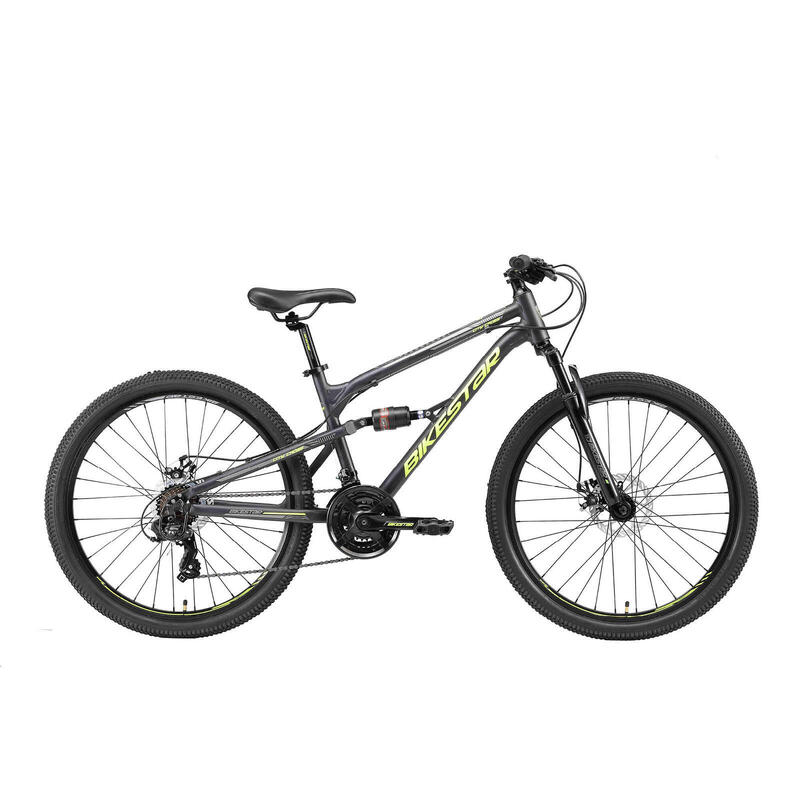 Bikestar Fully MTB Alu 27.5 Inch 21 Speed Zwart/groen