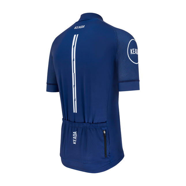 Womens Essential Short Sleeved Cycling Jersey Navy KEADA SPORTS Decathlon