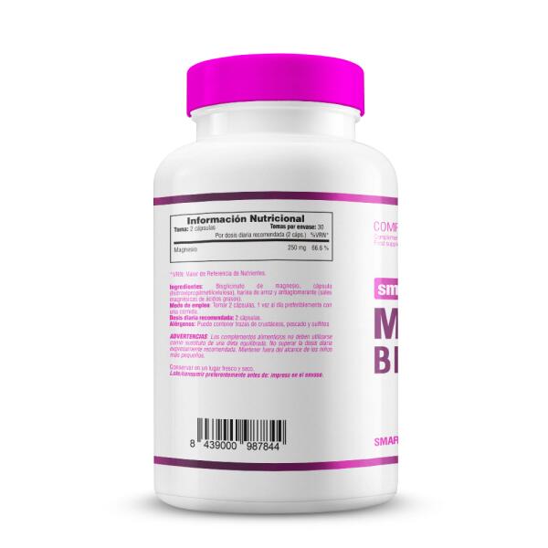 Bisglicynian magnezu 250 mg - 60 kapsułek roślinnych Smart Supplements