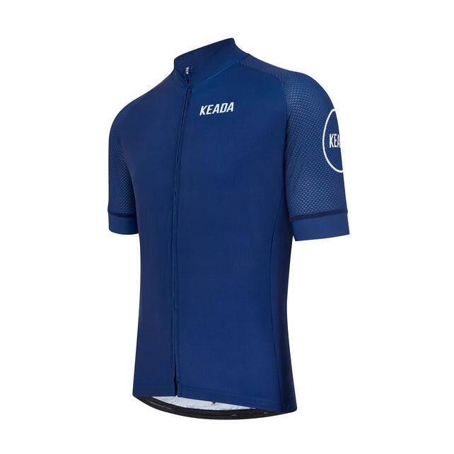 Maillot de cyclisme homme essentiel à manches courtes - Marine