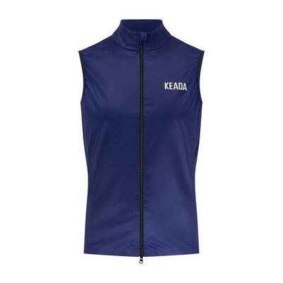 Gilet da ciclismo donna Keada Blu Navy slim antivento traspirante