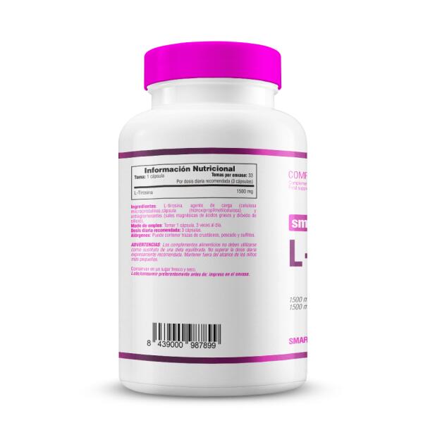 L-Tyrozyna (L-Tyrozyna) 1500 mg - 100 kapsułek roślinnych Smart Supplements
