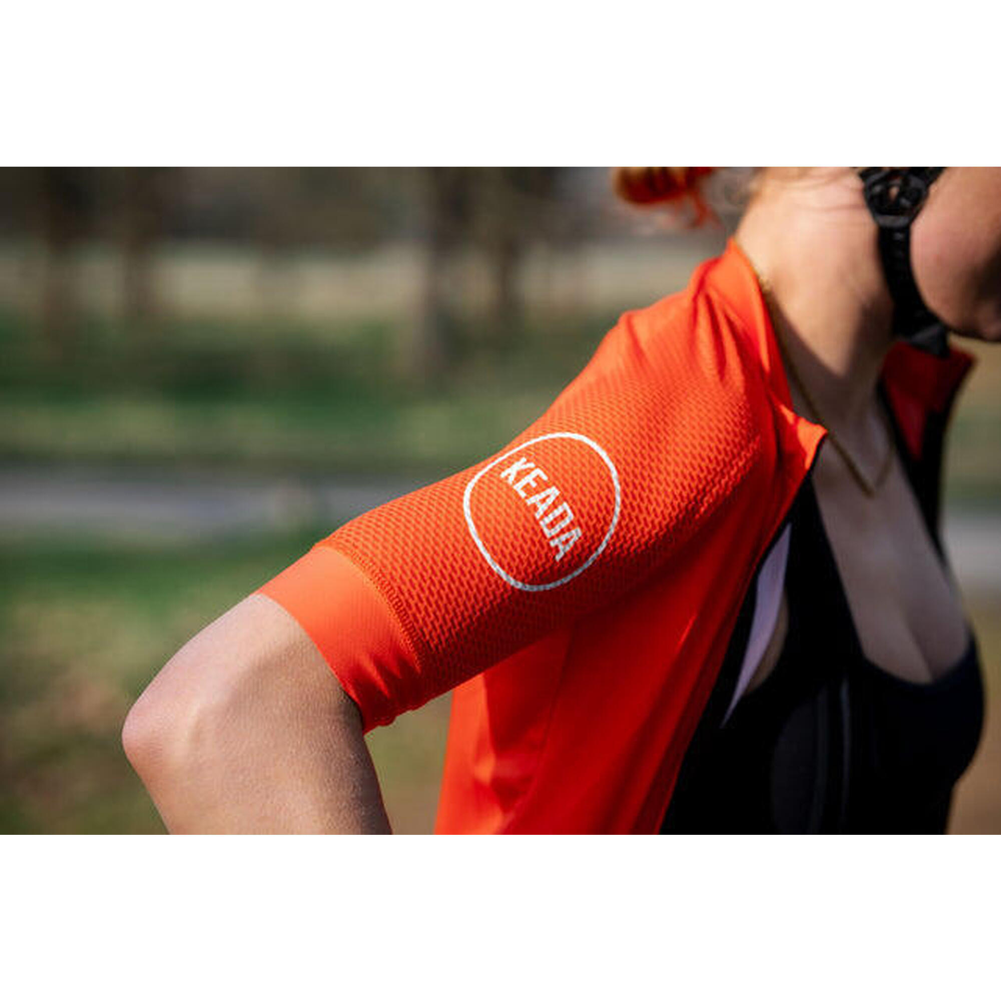 Tricou de ciclism esențial cu mânecă scurtă pentru femei - Portocaliu