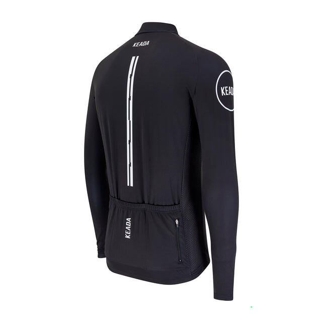 Mens Essential Long Sleeved Cycling Jersey - Black 3/5