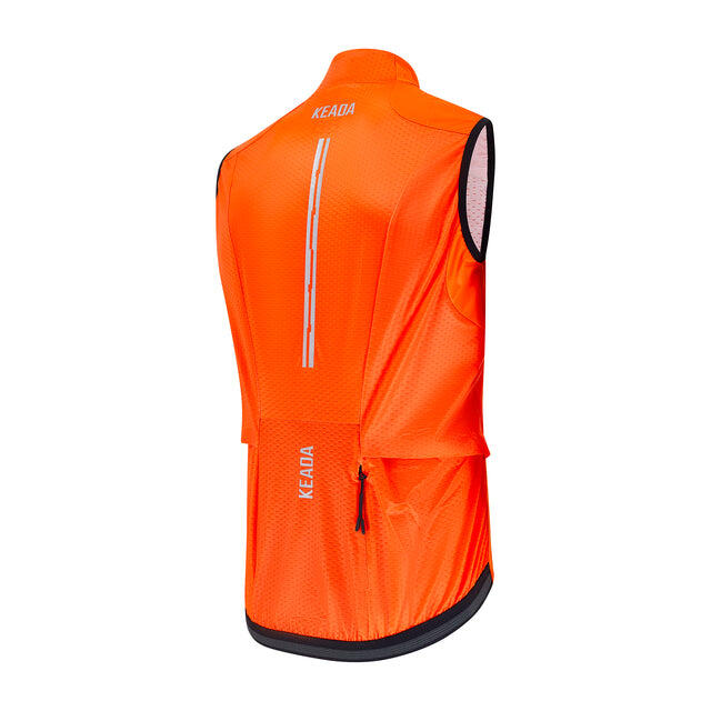 Mens Essential Cycling Gilet - Orange 3/4