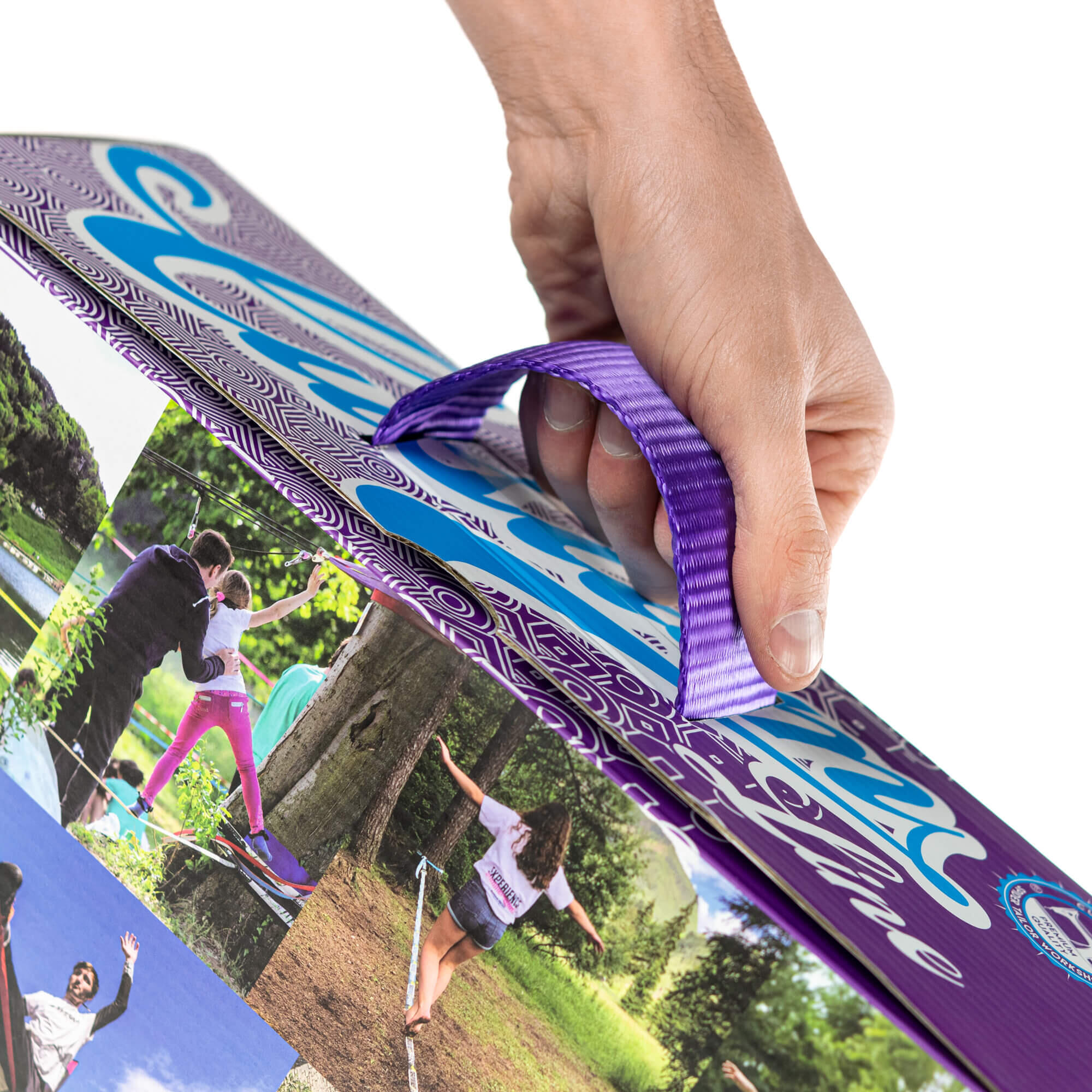 Kit Slackline Custom - Set completo fettuccia Lunghezza 15m con 1xCricchetto 3/7