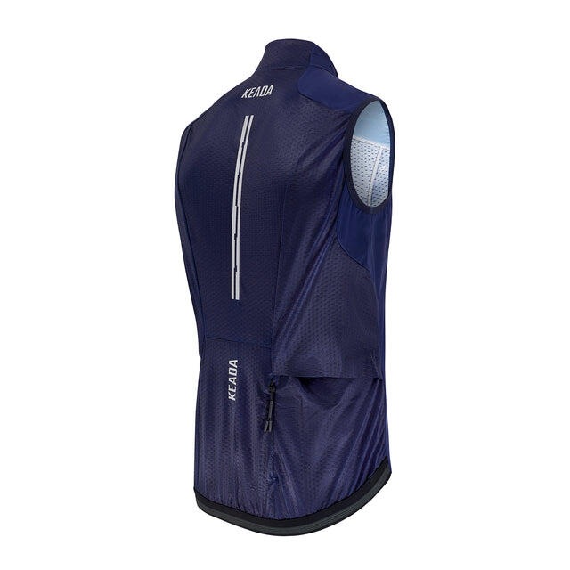 Mens Essential Cycling Gilet - Navy 3/4