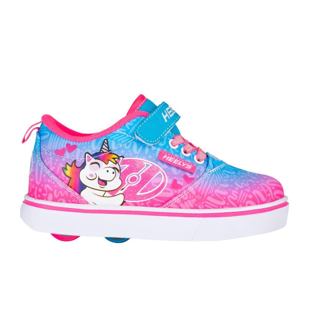 Pro 20 X2 Cyan/Neon Pink/White Kids Heely Shoe HEELYS Decathlon