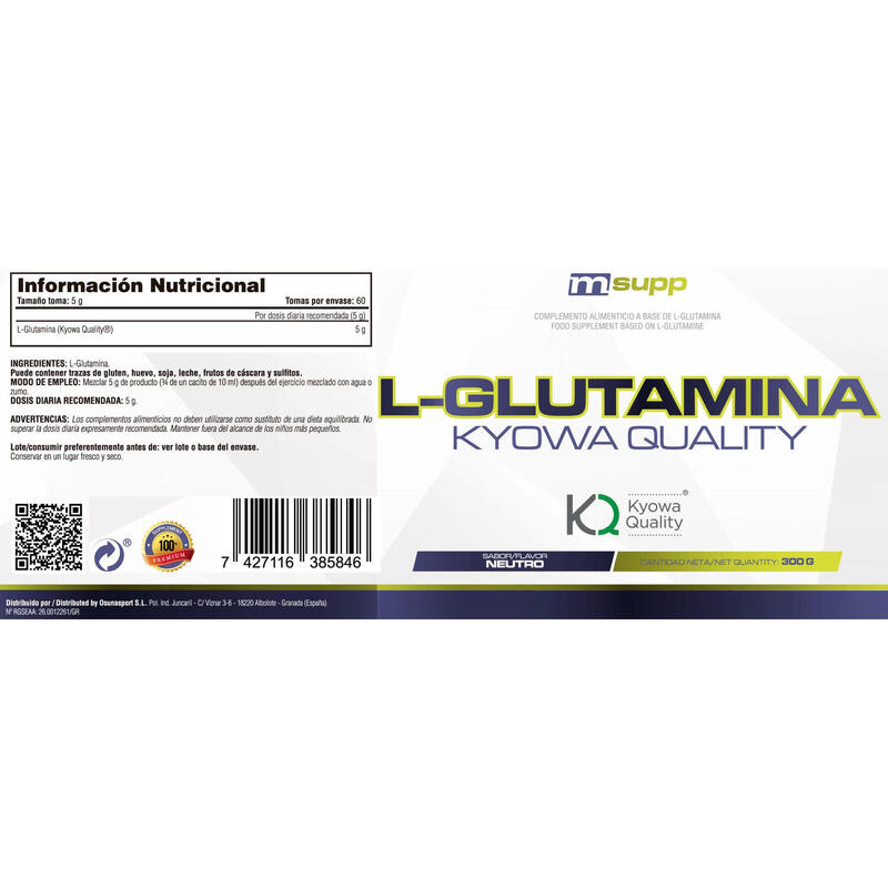 Glutamina Kyowa - 300g Neutro de MM Supplements