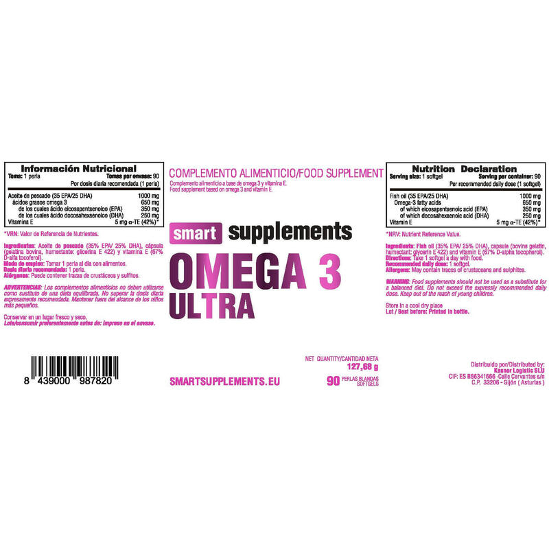 Omega 3 Ultra - 90 Softgels de Smart Supplements