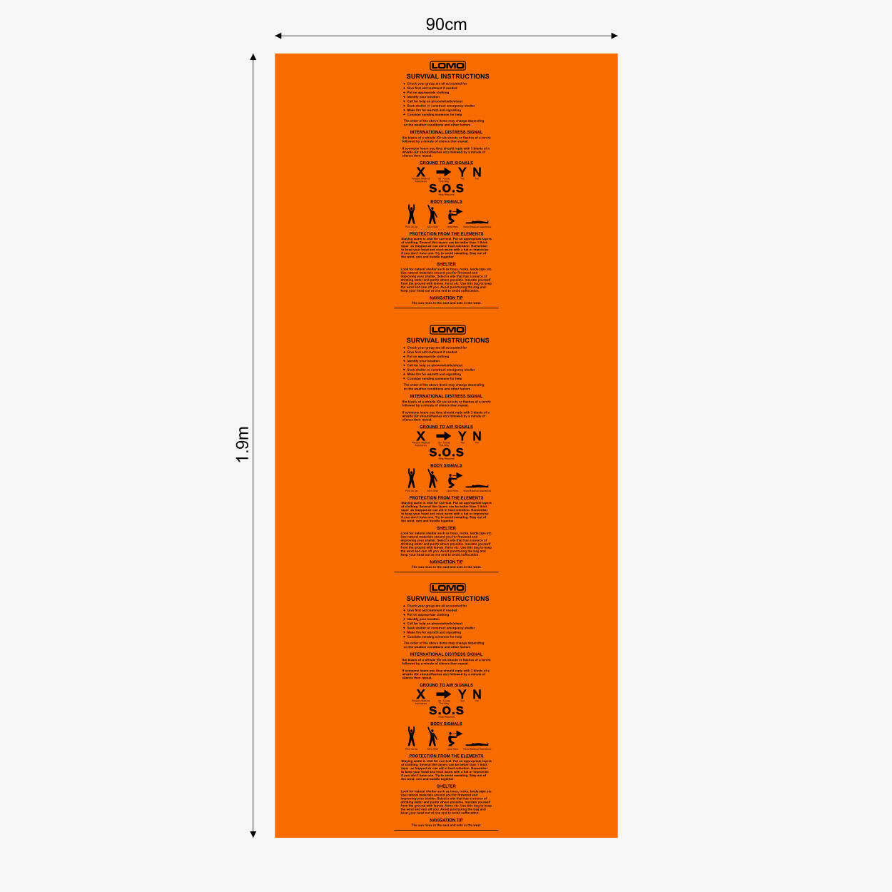 Lomo Survival Bag - Orange - 100 Pack 6/7