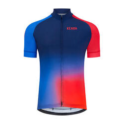 Maillot cyclisme femme Jekyll One race-fit bleu/rouge, 4 poches