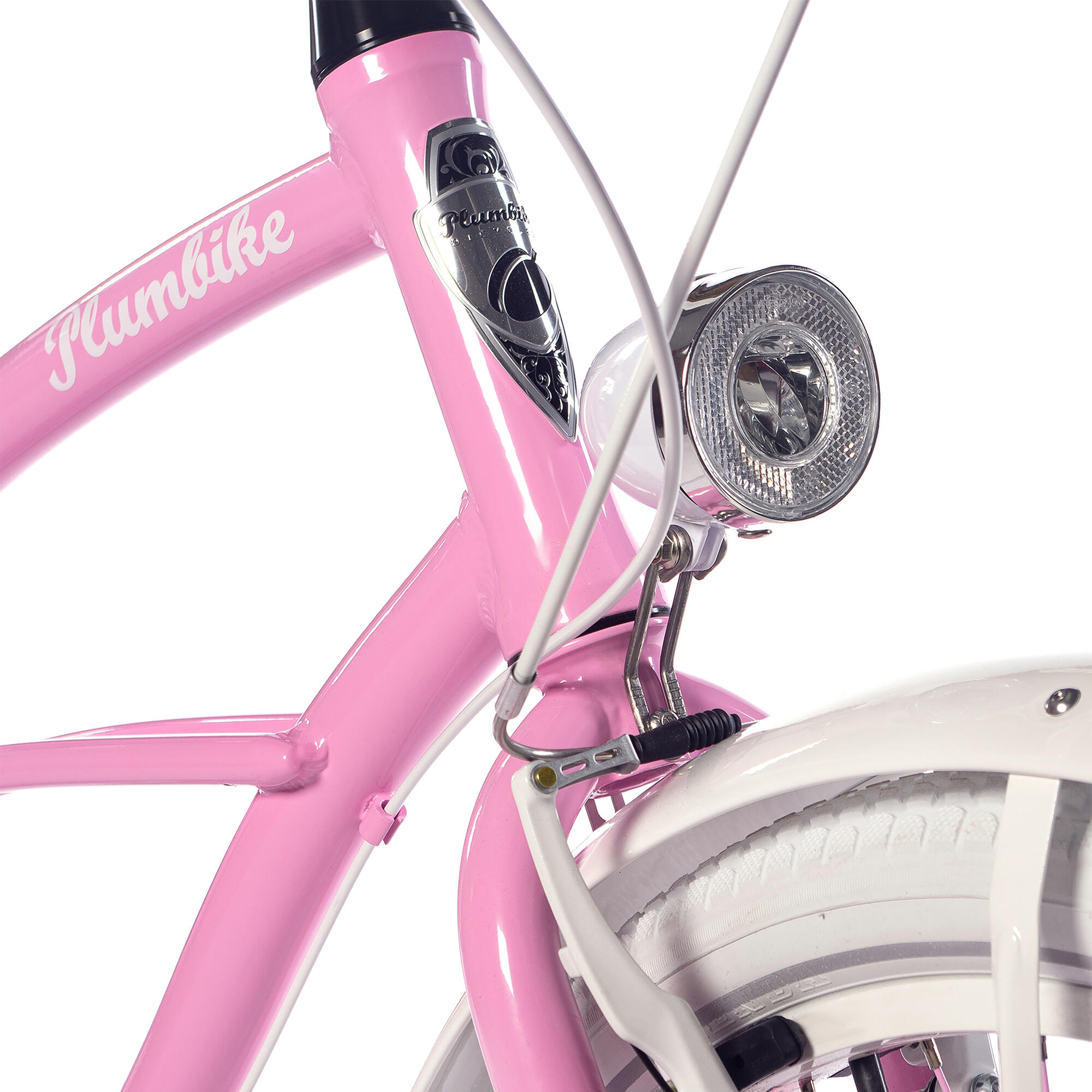 Rower miejski damski Plumbike La Donna Unique Hearts 3B z hamulcem v-brake 3/7