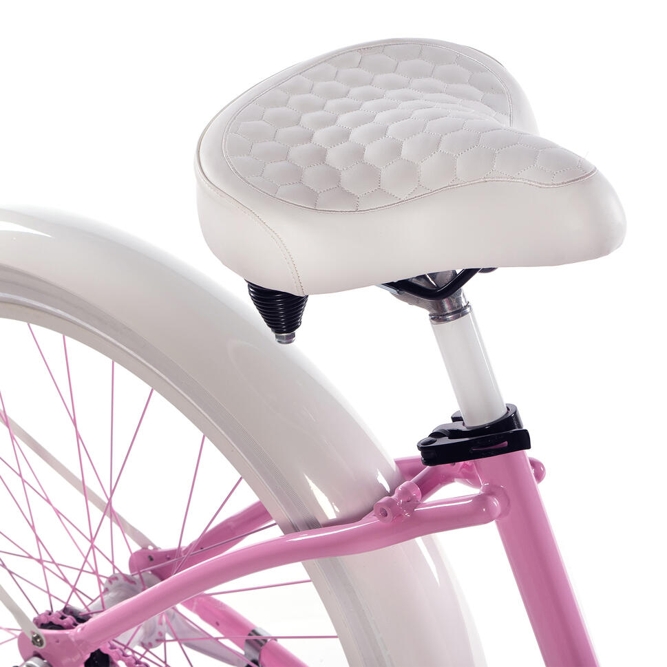 Rower miejski damski Plumbike La Donna Unique Hearts 3B z hamulcem v-brake