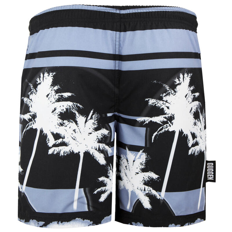 Șort de înot bărbați Palm Beach dungi negru alb Boardshort