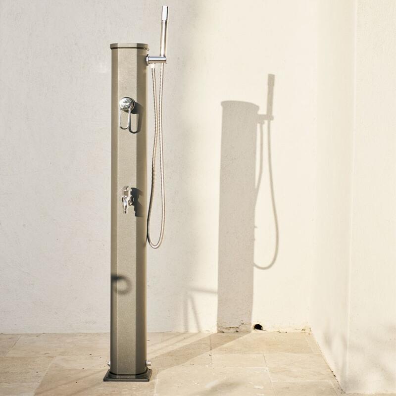 Douche d'extérieur Solaire Jolly Go 20L avec Rince pieds - Aluminium - 120 cm