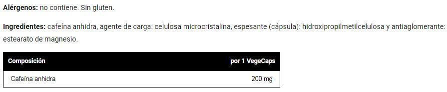 Caffeine 200 - 120 vegetable capsule de VitoBest 3/4