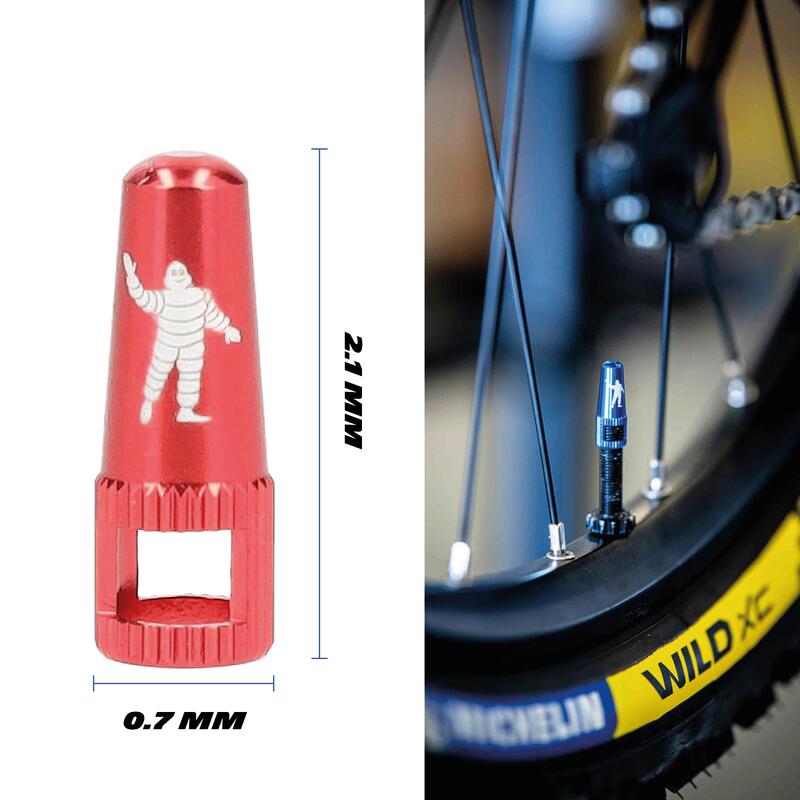 Bouchons de valves PRESTA MICHELIN Démonte-obus - Accessoire VTT, vélo de route