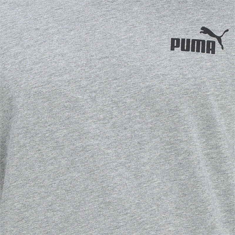 Essentials T-Shirt mit V-Ausschnitt Herren PUMA Medium Gray Heather