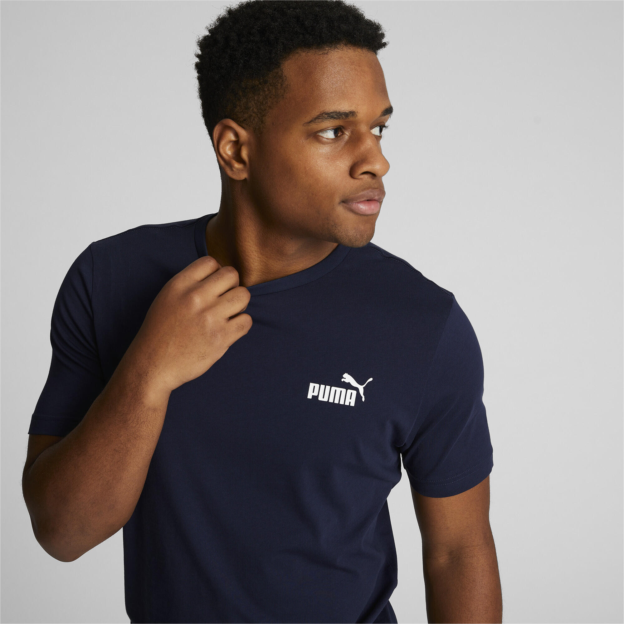 PUMA Mens Essentials Small Logo T-Shirt Tee Top - Peacoat 5/7