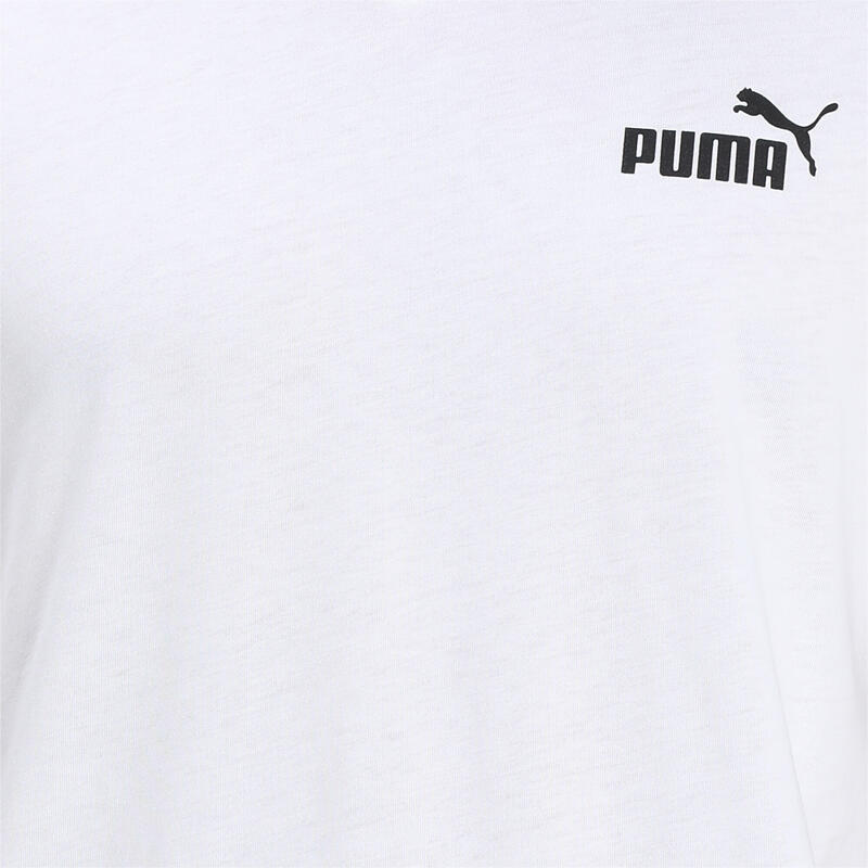 T-shirt à col en V Essentials Homme PUMA White