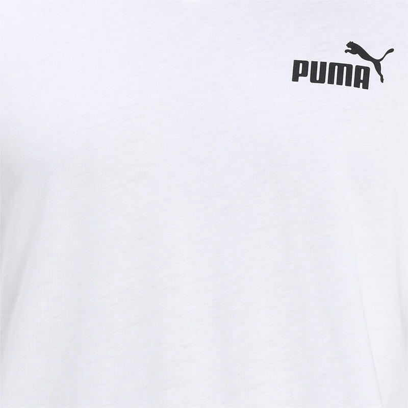 T-shirt con scollo a V Essentials uomo PUMA White