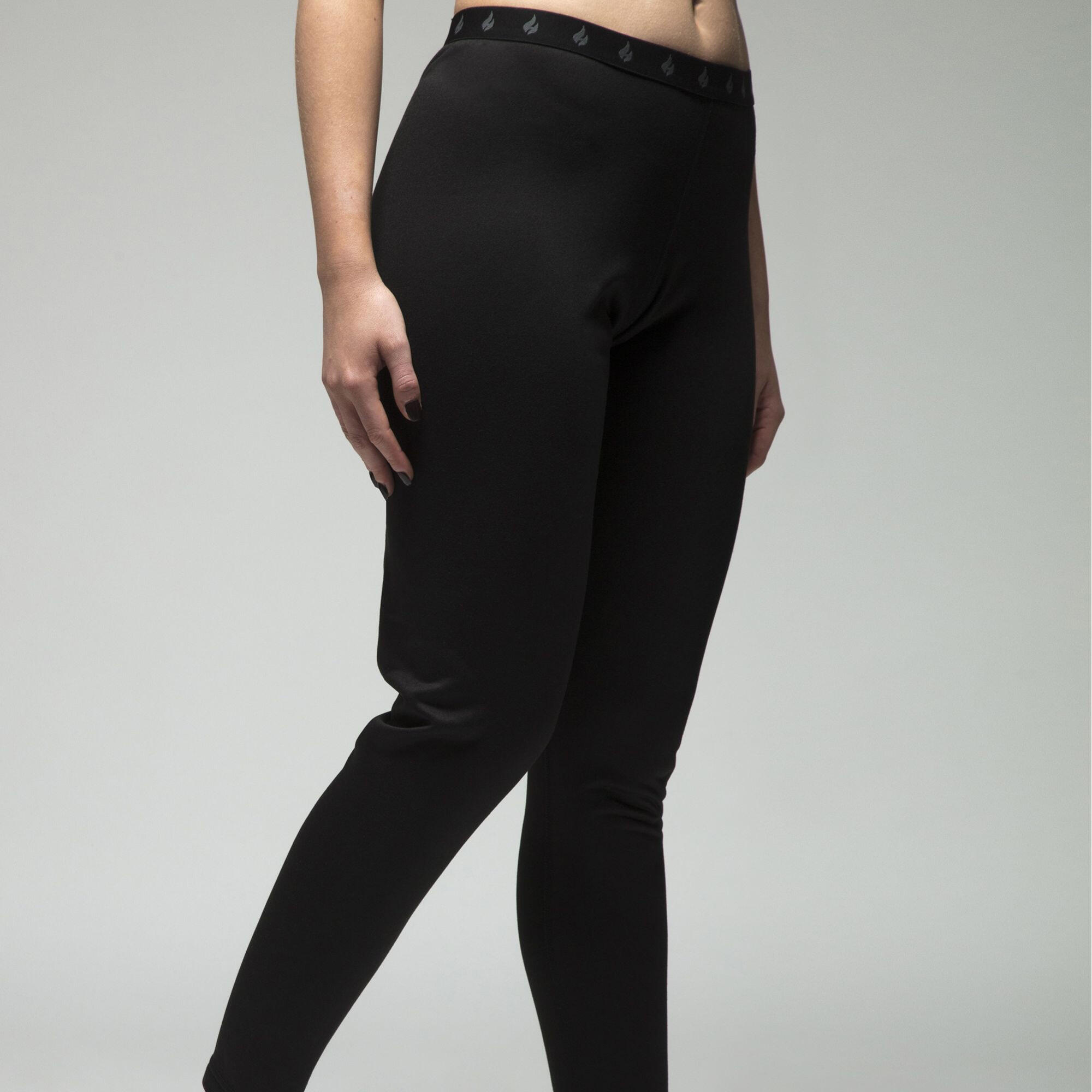 Ladies Fleece Lined Base Layer Thermal Long John Bottoms 3/5