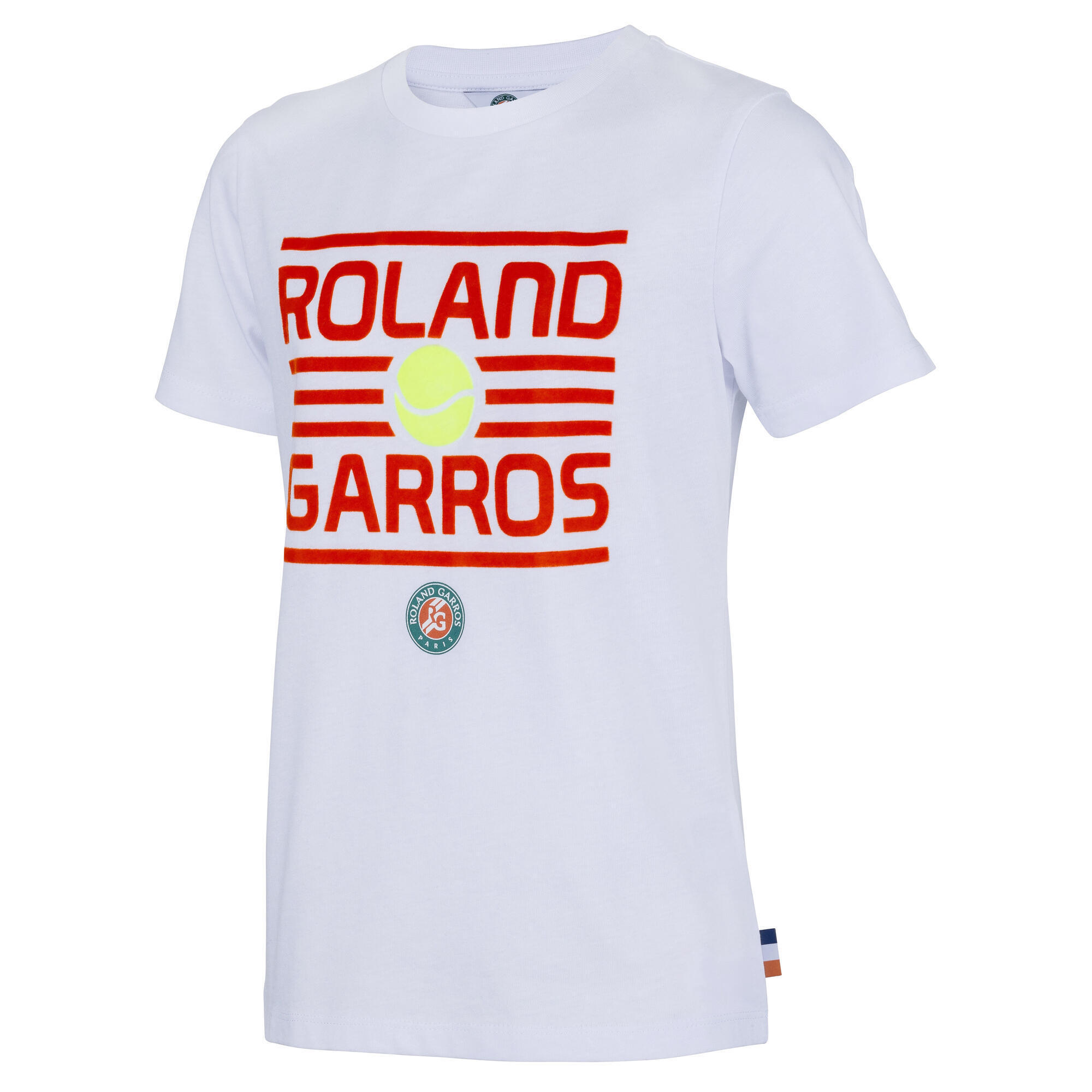 Roland Garros - T-shirt Enfant Roland Garros - Collection Officielle - Tennis - T-shirt Manches Courtes - Blanc -  8 À 10 Ans - Decathlon