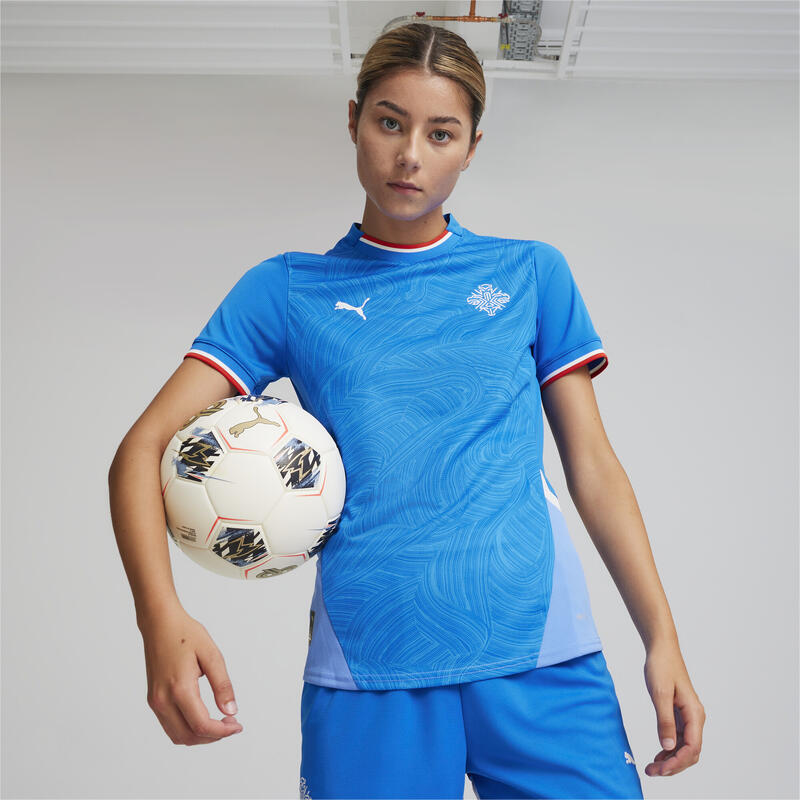 Camiseta de fútbol Mujer de Islandia 2024 (local) PUMA Racing Blue White