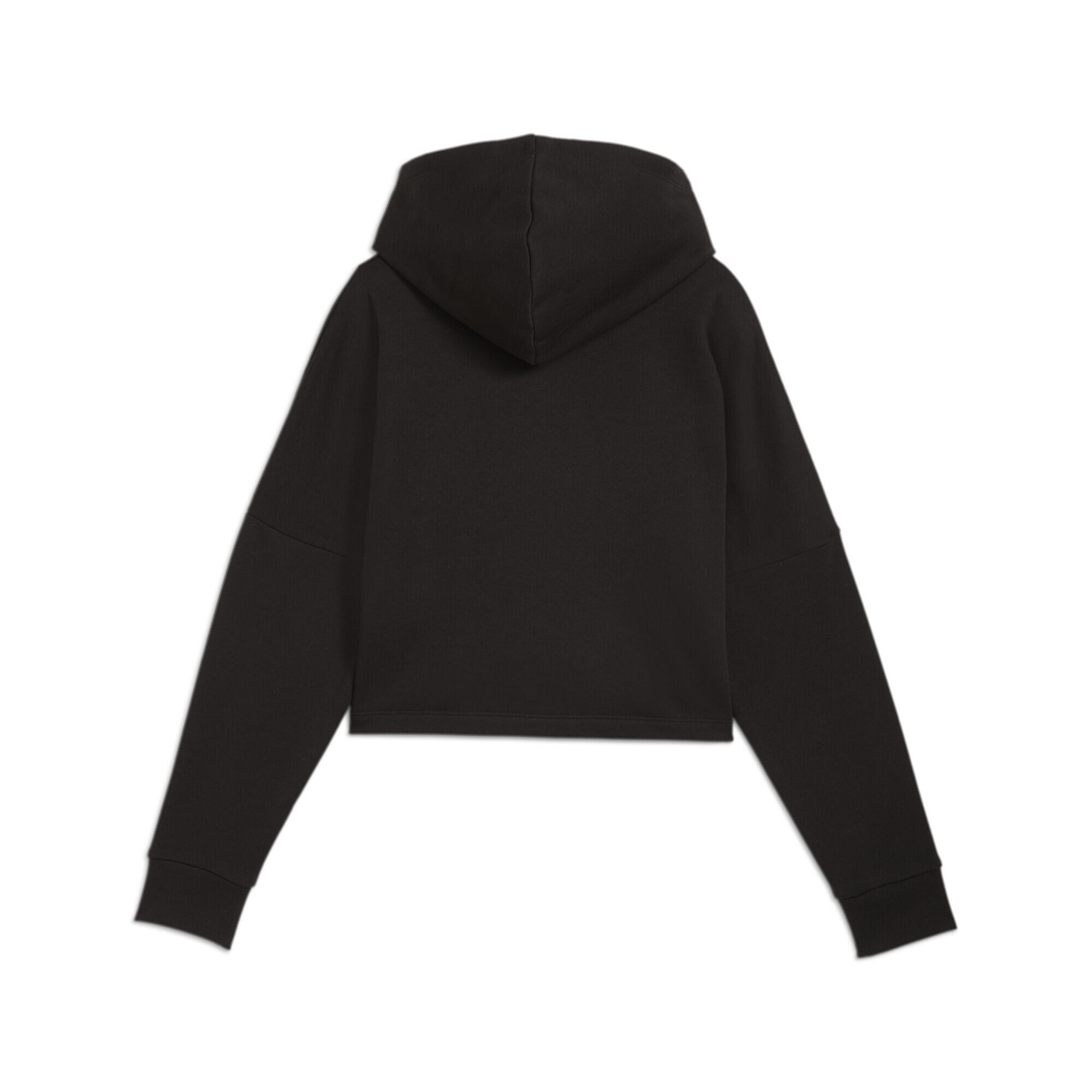 Felpa corta con cappuccio e logo Essentials da ragazza PUMA Black 7/7
