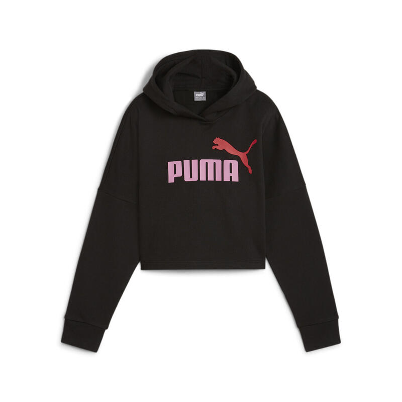 Essentials Logo Cropped Hoodie Mädchen PUMA Black