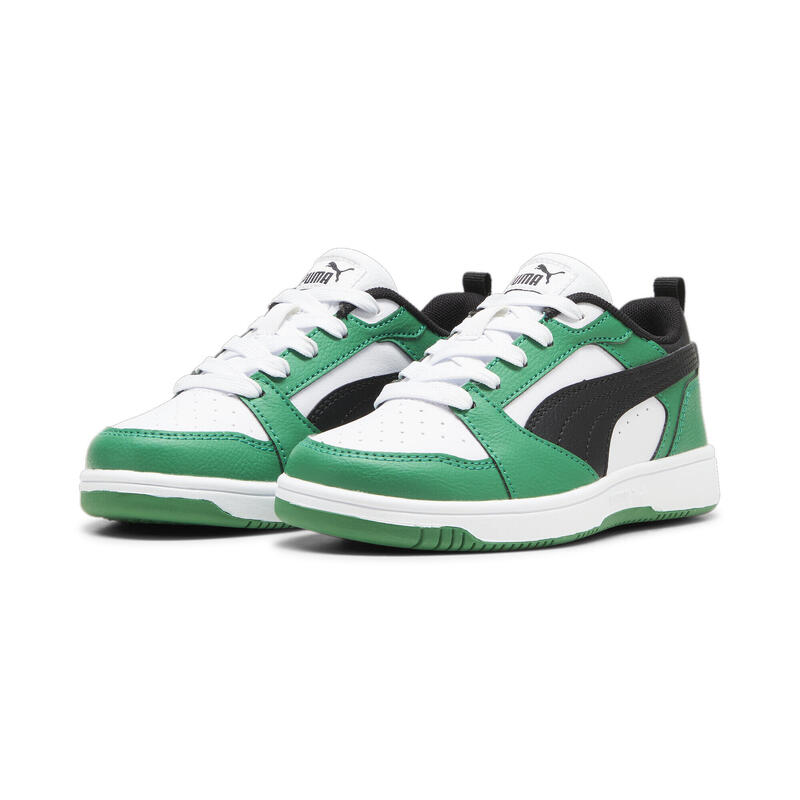 Rebound V6 Lo sneakers voor kinderen PUMA White Black Archive Green