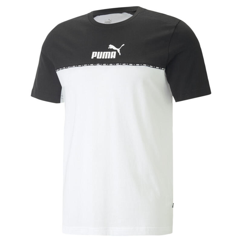 Camiseta Hombre Essentials Block Tape PUMA Black