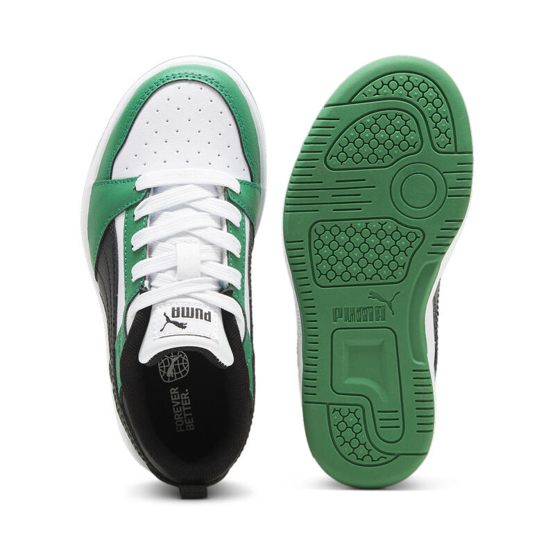 Rebound V6 Lo sneakers voor kinderen PUMA White Black Archive Green