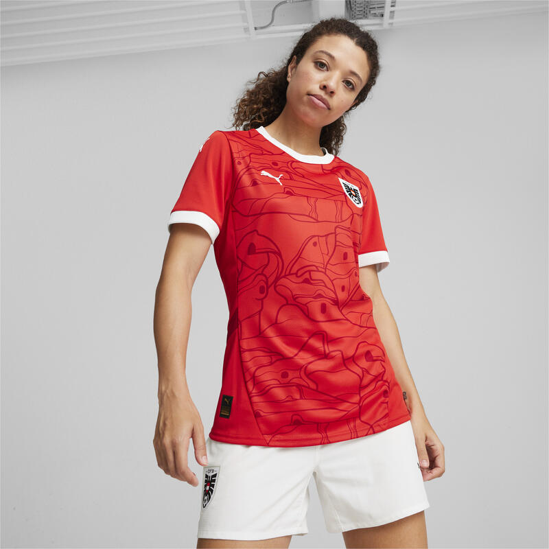 Oostenrijk Voetbal 2024 thuisshirt voor dames PUMA Red Chili Pepper