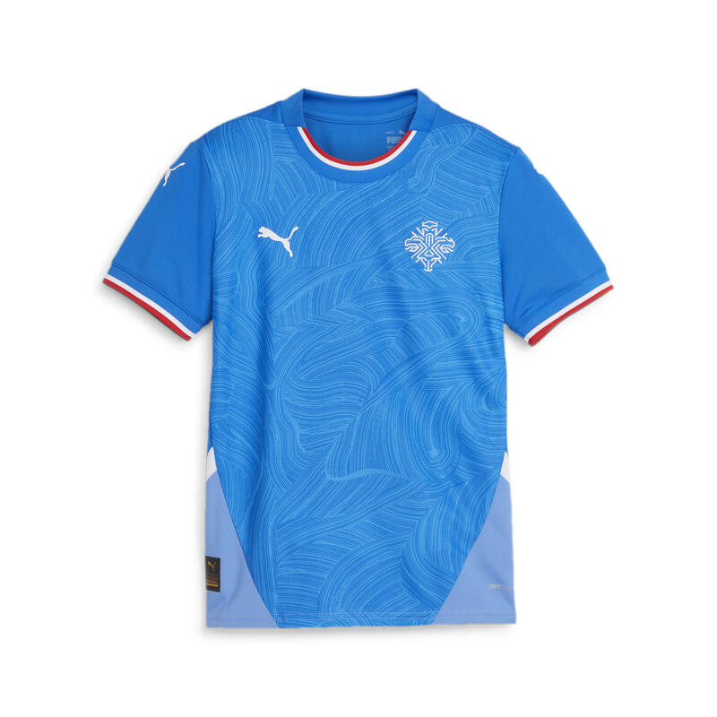 IJsland 2024 thuisvoetbalshirt voor jongeren PUMA Racing Blue White