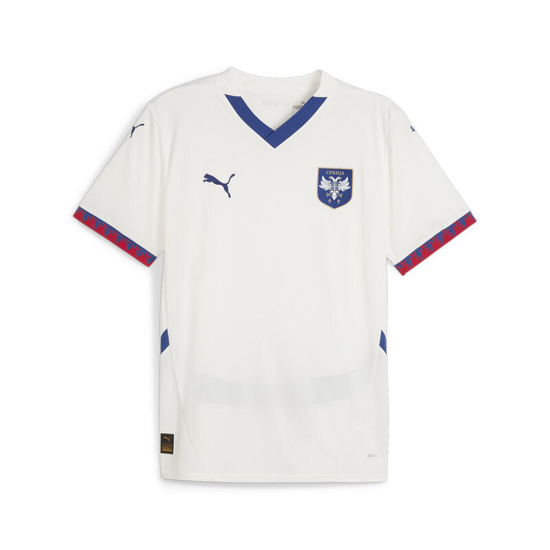 Servië Voetbal 2024 uitshirt voor heren PUMA Warm White Clyde Royal Blue