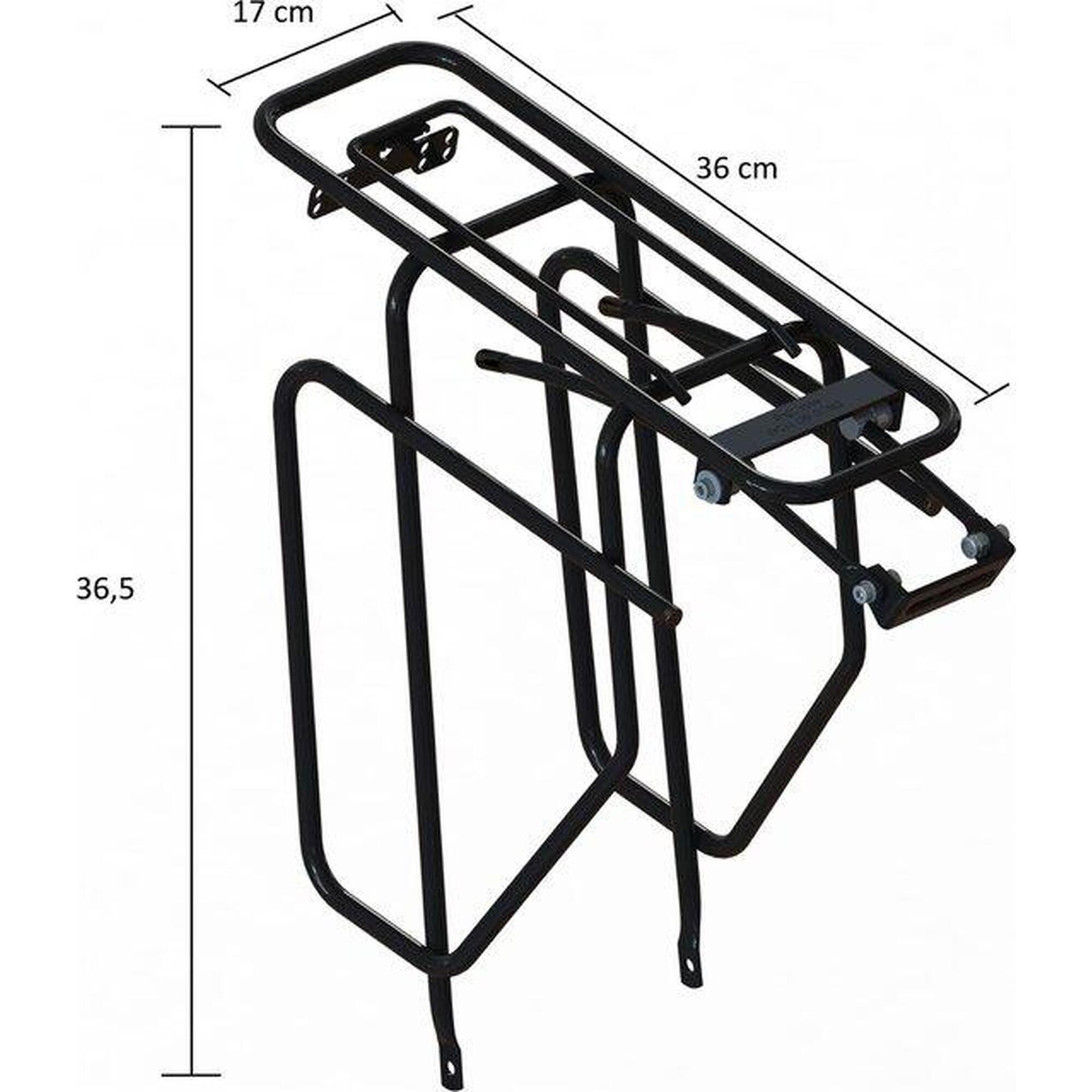 Achterdrager met tassenhouder - 28 inch - Zwart