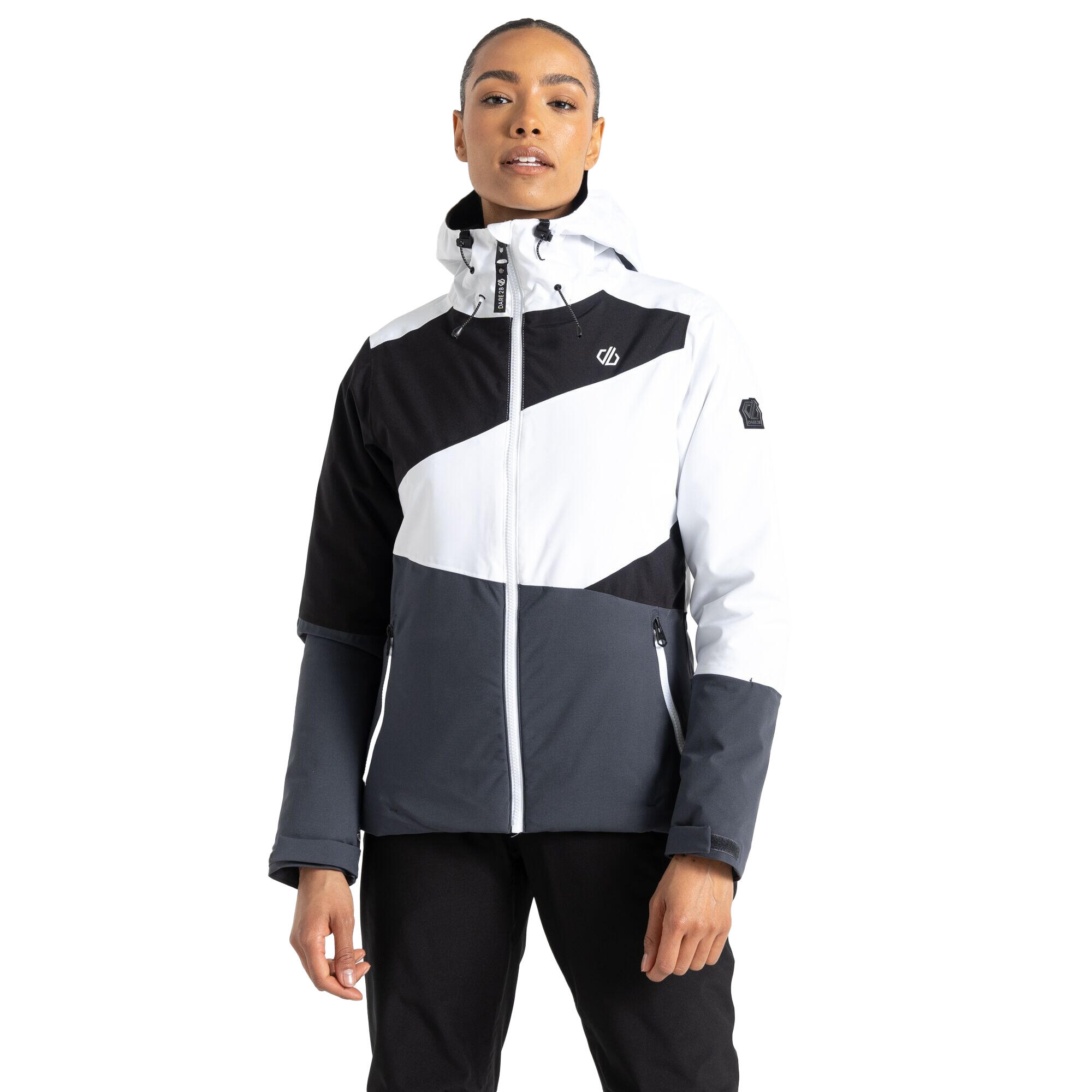 Womens/Ladies Ice Colour Block Ski Jacket (White/Ebony Grey) 4/5
