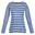 Camiseta Farida de Rayas de Manga Larga para Mujer Azul Pizarra, Gris Hielo