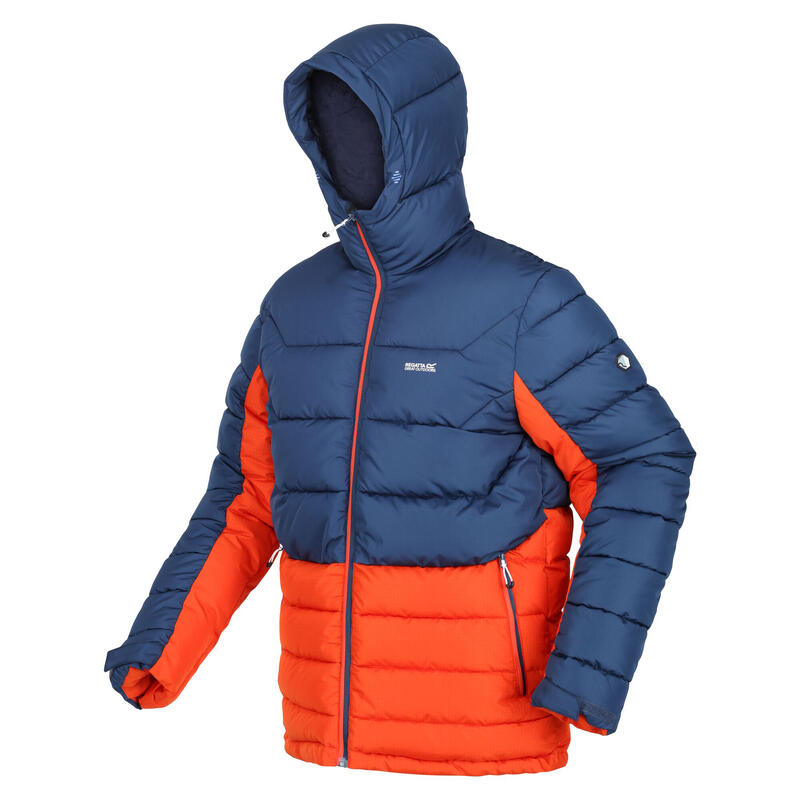 Chaqueta Acolchada Nevado VI para Hombre Azul Almirante, Naranja Oxidado