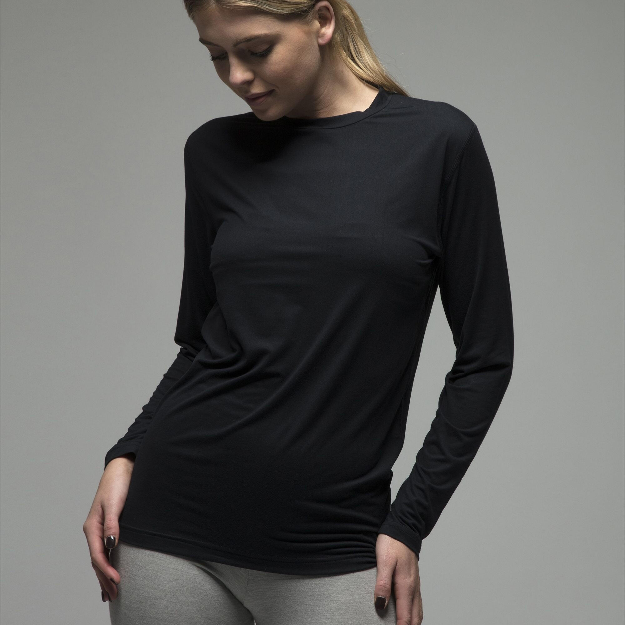 Ladies Fleece Lined Long Sleeve Thermal Top | Original 4/6