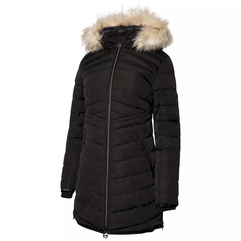 Womens/Ladies Striking III Long Length Padded Jacket (Black) 3/4