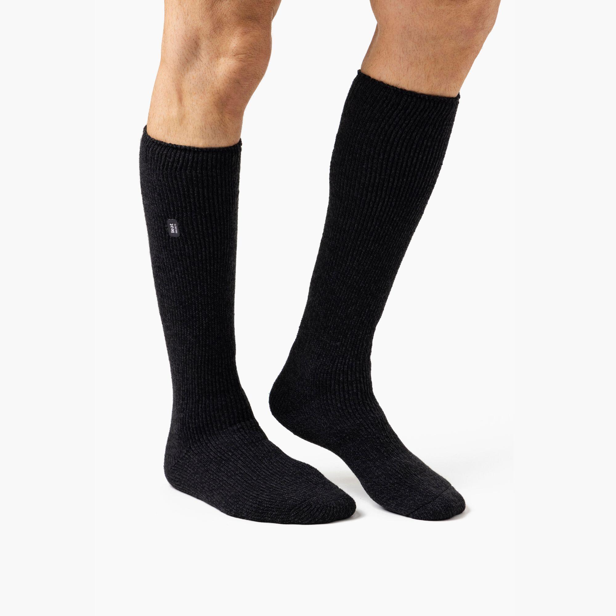 Mens Outdoor Merino Wool Knee High Long Thermal Socks for Winter 5/7